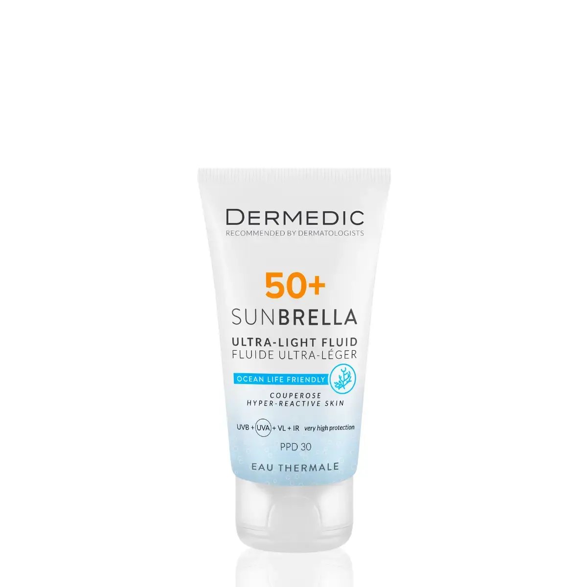 Ultralekki krem ochronny SPF 50+ dla skóry naczyniowej i nadreaktywnej, 40 ml