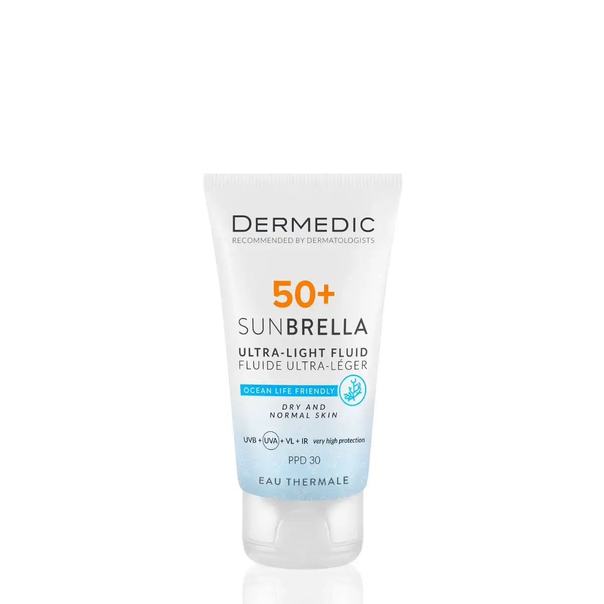Ultralekki krem ochronny SPF 50+ dla skóry suchej i normalnej, 40 ml