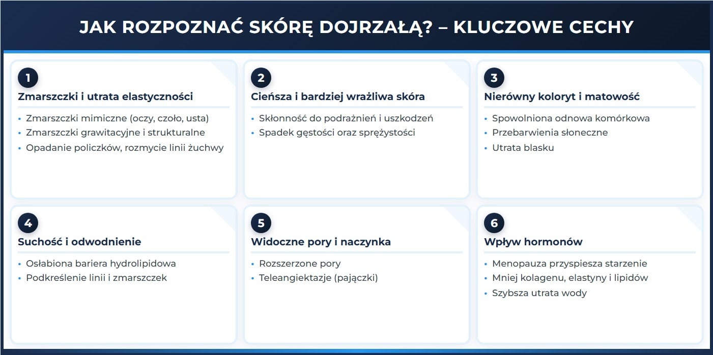 Jak rozpoznać skórę dojrzałą? - kluczowe cechy