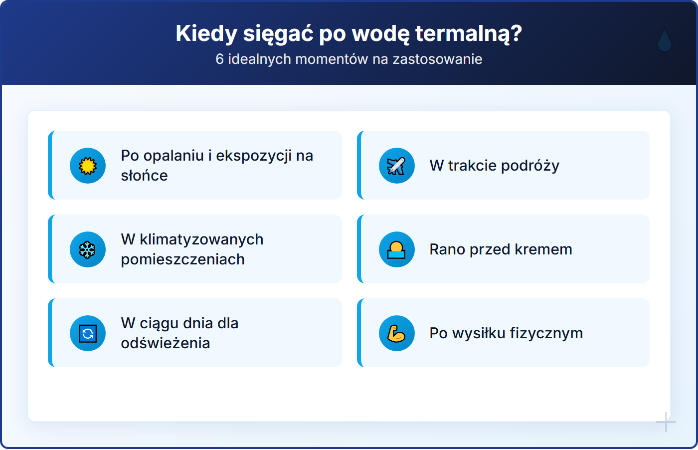 Kiedy sięgać po wodę termalną? 6 idealnych momentów na zastosowanie