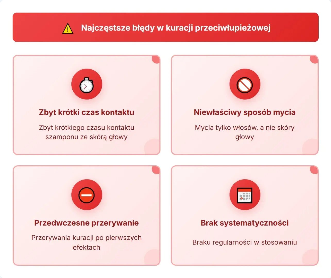 Najczęstsze błędy w kuracji przeciwłupieżowej