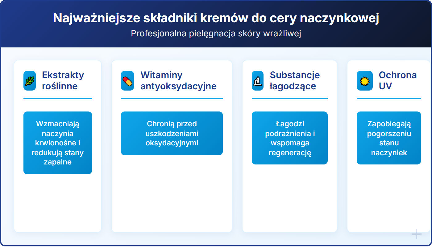 Najważniejsze składniki kremów do cery naczynkowej