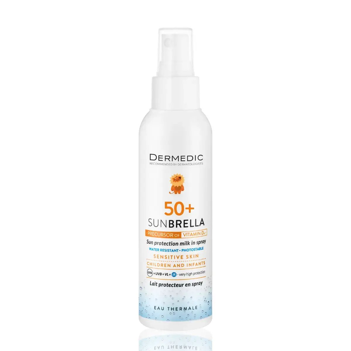 Mleczko ochronne dla dzieci w sprayu SPF 50+, 150 ml